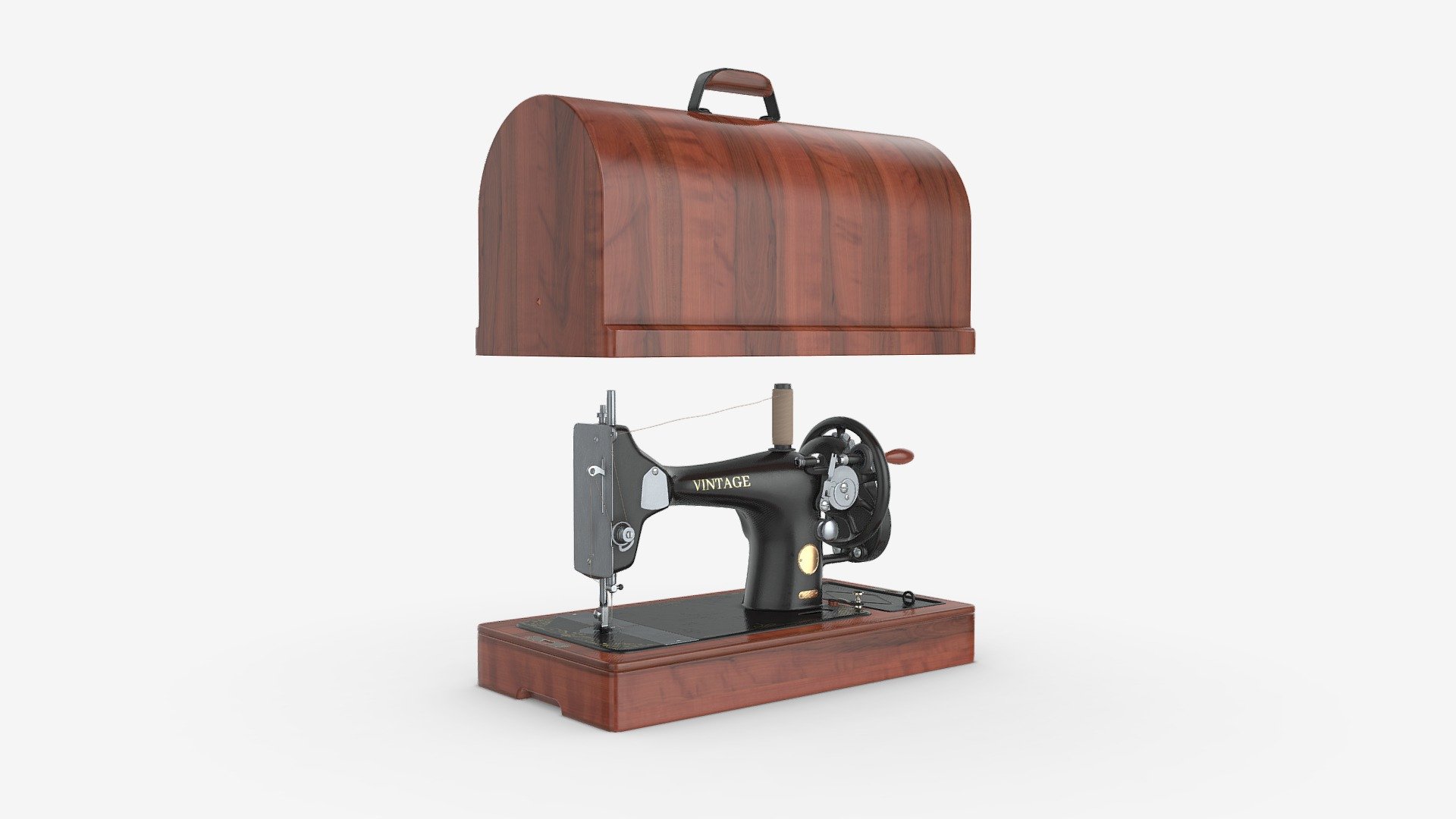 Vintage Handcrank Sewing Machine - Buy Royalty Free 3D model by HQ3DMOD (@AivisAstics) 3d model