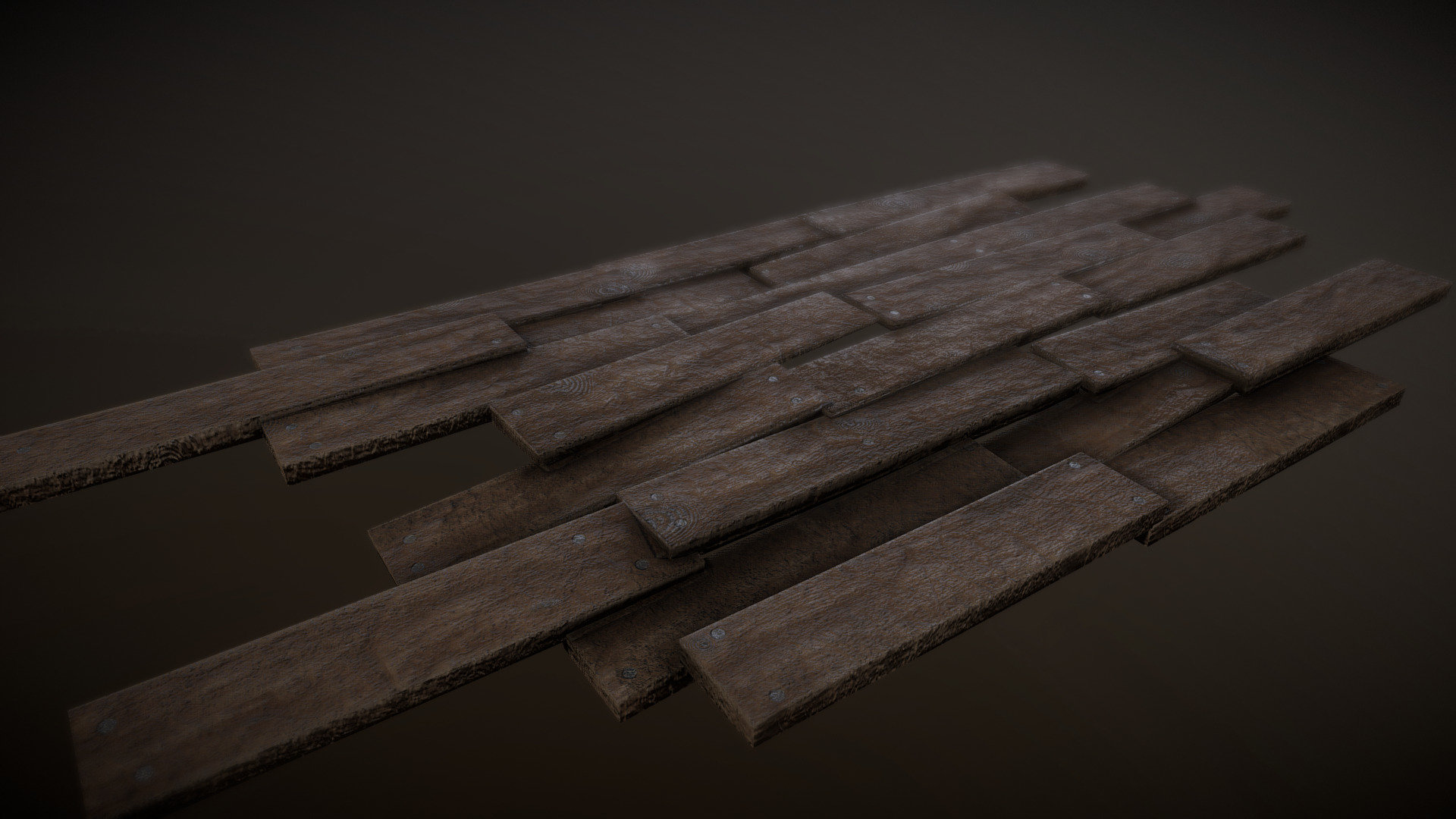 A modular wooden plank floor for an enviroment based around the Witcher 3, for a Uni project 3d model