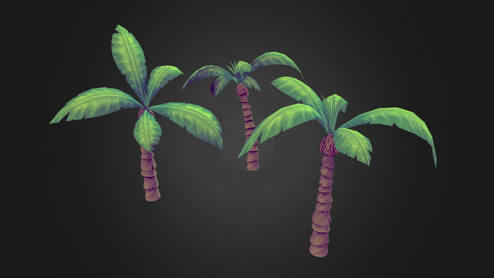 Some Fancy Palm Trees - 3D model by Graham (@graham3d) 3d model