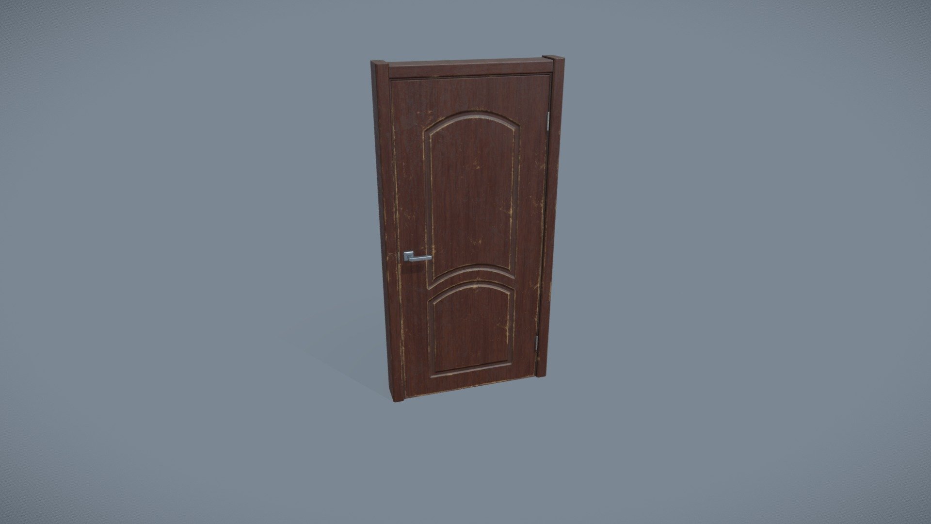 Game ready low-poly Old Door model with PBR textures for game engines/renderers. 

This product is intended for game/real time/background use. This model is not intended for subdivision. Geometry is triangulated. Model unwrapped manually. All materials and objects named appropriately. Scaled to approximate real world size. Tested in Marmoset Toolbag 3. Tested in Unreal Engine 4. Tested in Unity. No special plugins needed. .obj and .fbx versions exported from Blender 2.83.

Polycount: 754 tris, 426 vertices.

4096x4096 textures in png format:
- General PBR Metallic/Roughness  textures: BaseColor, Metallic, Roughness, Normal, AO;
- Unity Textures: Albedo, MetallicSmoothness, Normal, AO;
- Unreal Engine 4 textures: BaseColor, OcclusionRoughnessMetallic, Normal;
- PBR Specular/Glossiness textures: Diffuse, Specular, Glossiness, Normal, AO.

Also included clean variant of textures without damage.
 - Old Door - Buy Royalty Free 3D model by AshMesh 3d model
