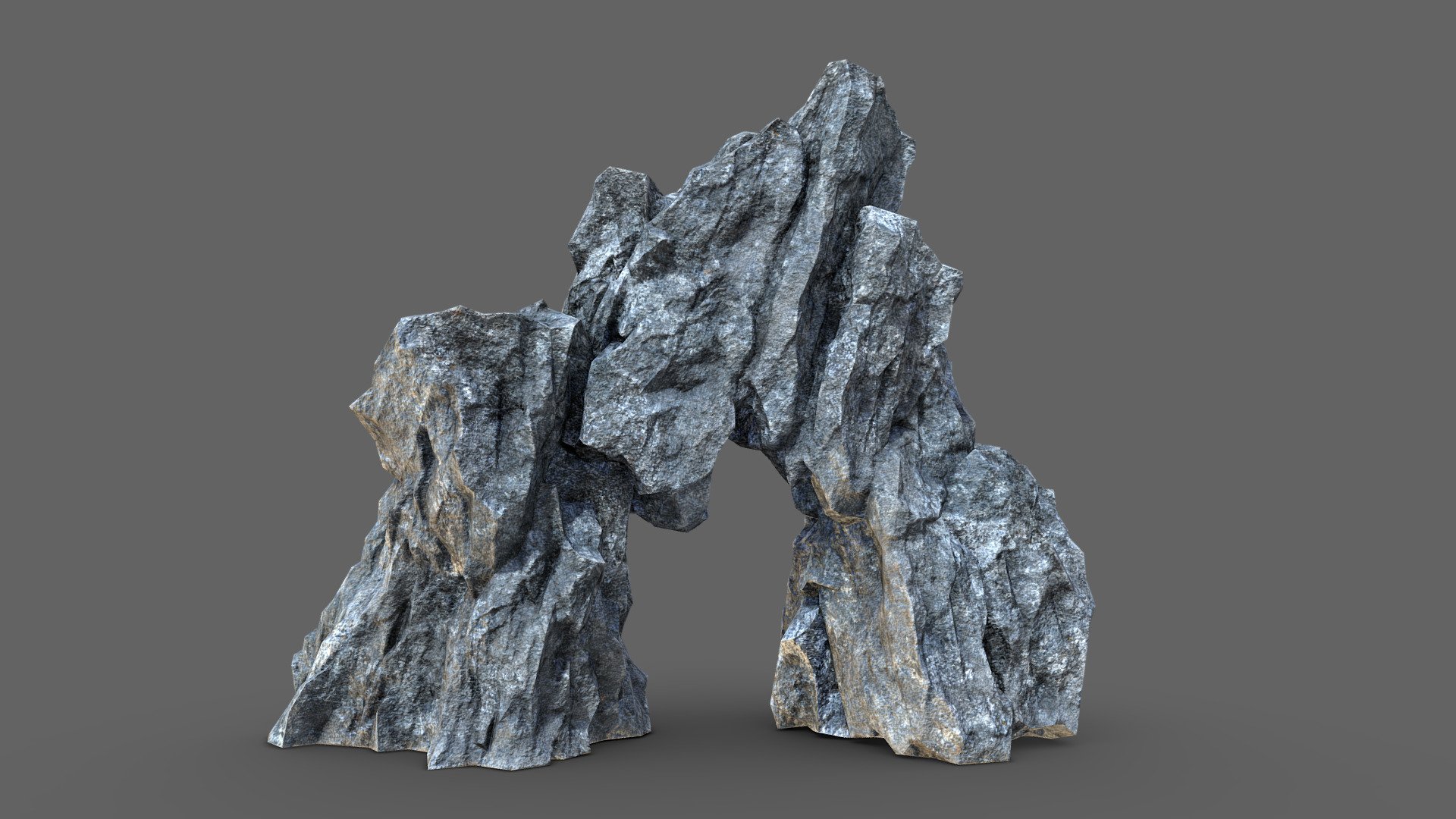 Rock 7_2 low poly

Topology: Tris

Polygon count: 4994

Vertices count: 2499

Textures: Diffuse, Normal, Specular, Glossiness, Curvature, Height, Ambient Occlusion ( all in 4k resolution)

UV mapped with non-overlapping

All files are zipped in one folder. Contains 3 file formats obj, ma &amp; fbx

Useful for games, renders, background scenes and other graphical projects 3d model