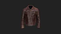 Old Leather Jacket leather, jacket, photogrammetry, 3dscan, cgnscande