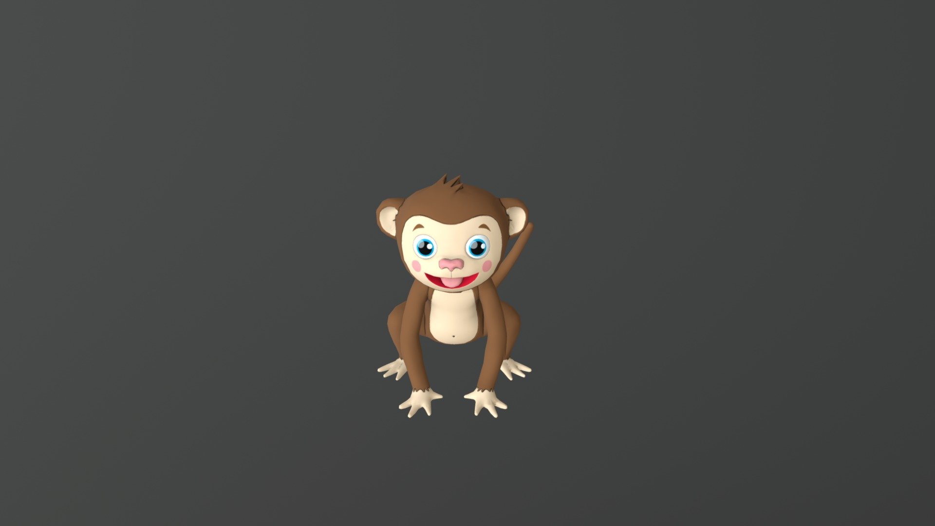 Cartoon monkey made with 3d Studio Max, Zbrush and substance painter 3d model