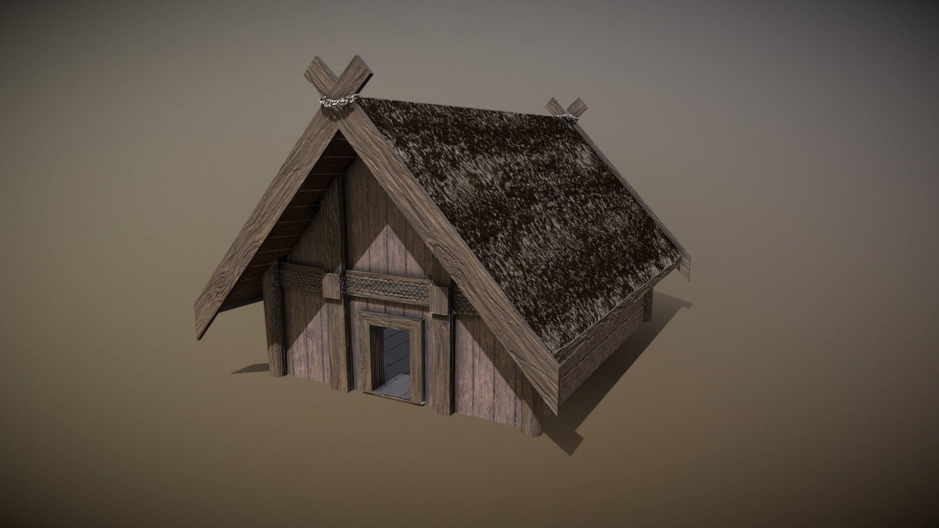 Simple viking house, enterable.. Low poly 2048 material dx normalmap - Viking House1 - Buy Royalty Free 3D model by Thunder (@thunderpwn) 3d model