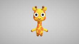 Cute Adorable Stylized Giraffe cute, chibi, giraffe, zoo, safari, otter, crossing, adorable, chibistyle, character, animal, rigged, noai