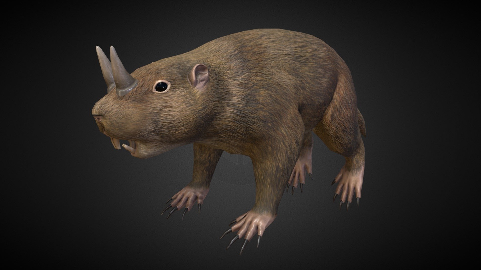 Horned Gopher Ceratogaulus model was made for the mobile game Wild Hunt for Ten Square Games. Sculpture made in Zbrush, retopology and uv-mapping in Blender, textures in 3dCoat and Substance Painter - Horned Gopher Ceratogaulus - 3D model by shearaell 3d model