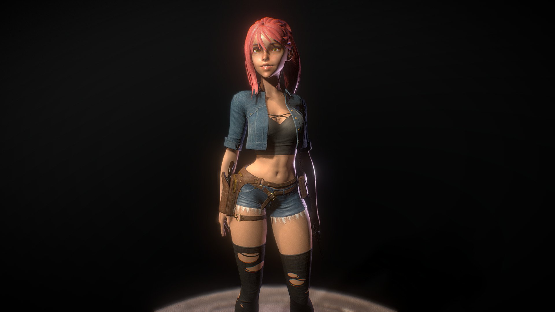 I made this game ready character for fun with Blender heh.
(Rendered in Eevee Blender, can be used in Unity, Godot and Unreal)

 - Indiana - Low Poly Female Character - 3D model by Underdog (@doggyUnd3r) 3d model