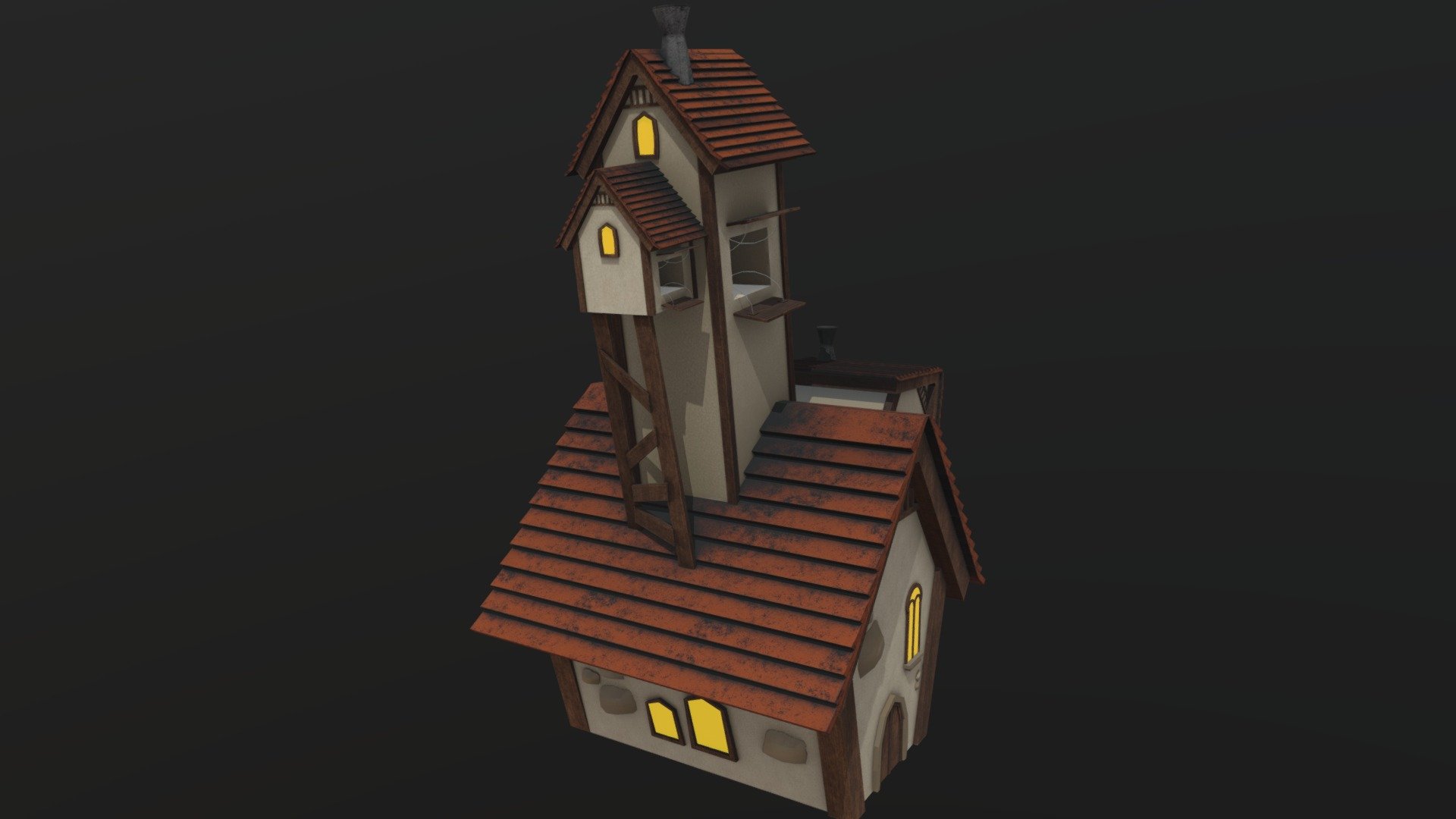 Another cartoon house i have created in maya ans textured in substance painter - Cartoon House - Download Free 3D model by Akash Kumar (@akashk) 3d model