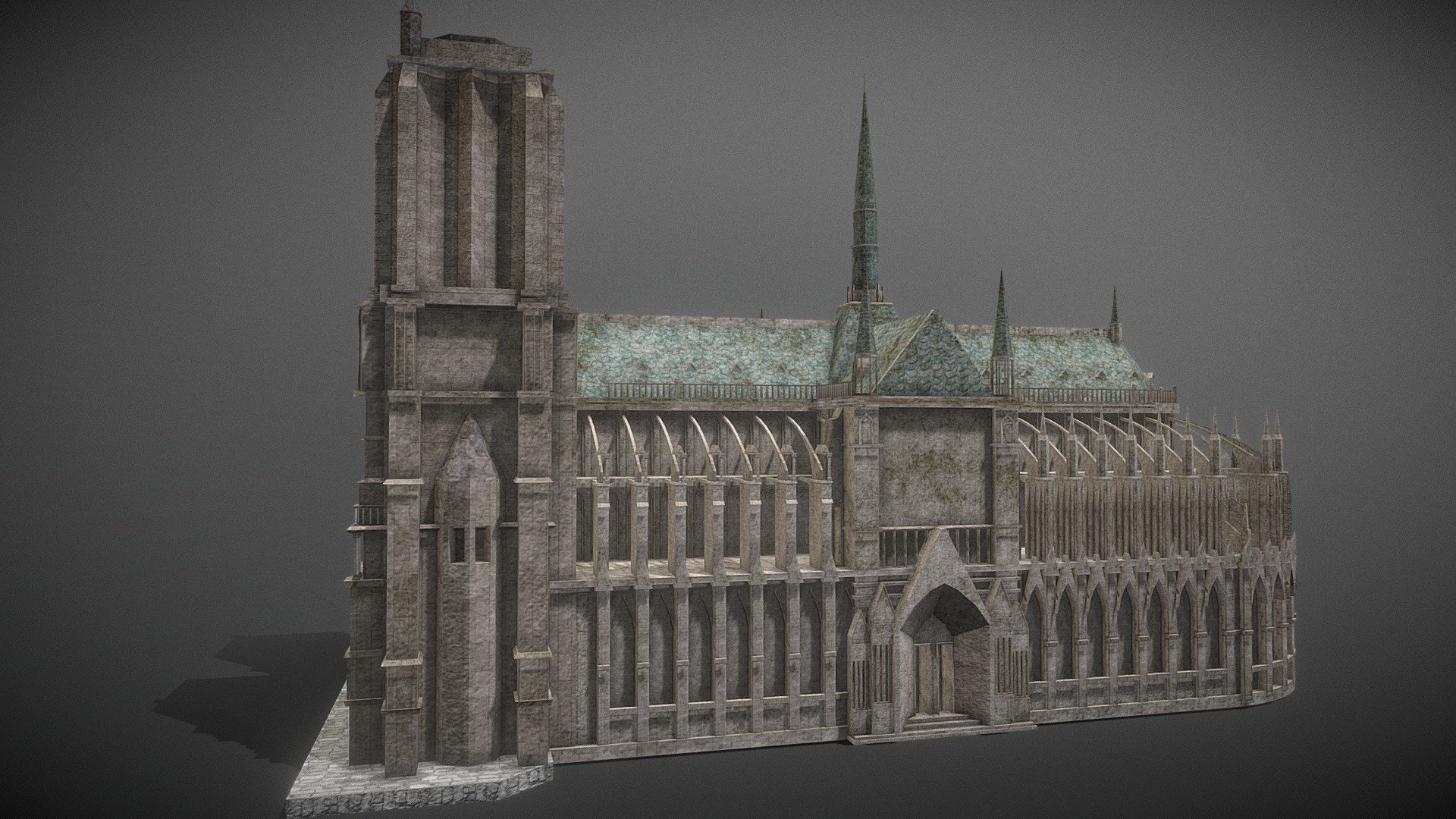 This is a beautiful Notre-Dame de Paris model. Notre-Dame de Paris (French: [nɔtʁ(ə) dam də paʁi] (listen); meaning Our Lady of Paris), referred to simply as Notre-Dame, is a medieval Catholic cathedral on the Île de la Cité (an island in the Seine River), in the 4th arrondissement of Paris.

4 materials with 2048 * 2048 textures.

Triangles: 58300 Vertices: 37500

(Viewer Setting above are just a preview and may vary drastically depending on your lighting and shading setup on the final application)

If you have any questions, please feel free to contact me.
 
E-mail: zhangshangbin1314159@gmail.com
 - Notre-Dame De Paris - Buy Royalty Free 3D model by Zhang Shangbin (@zhangshangbin1314159) 3d model