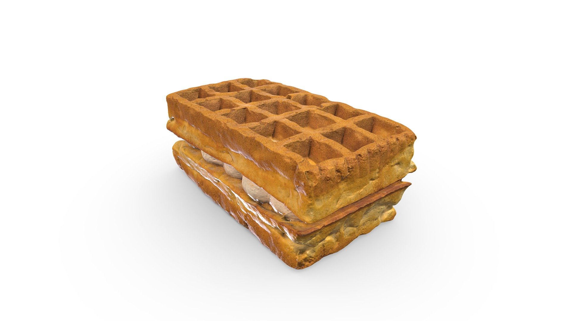High-poly viennese waffle photogrammetry scan. PBR texture maps 4096x4096 px. resolution for metallic or specular workflow. Scan from real food, high-poly 3D model, 4K resolution textures.

Additional file contains low-poly 3d model version, game-ready in real time 3d model