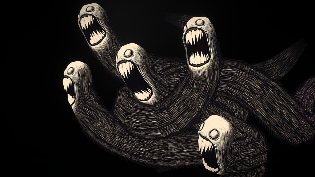 My 3D rendition of a monster from the book &ldquo;Turen Gennem Midnatsskoven