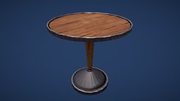 Wood and metal coffee table wooden, coffee, prop, table, metal, pbr, wood, stylized