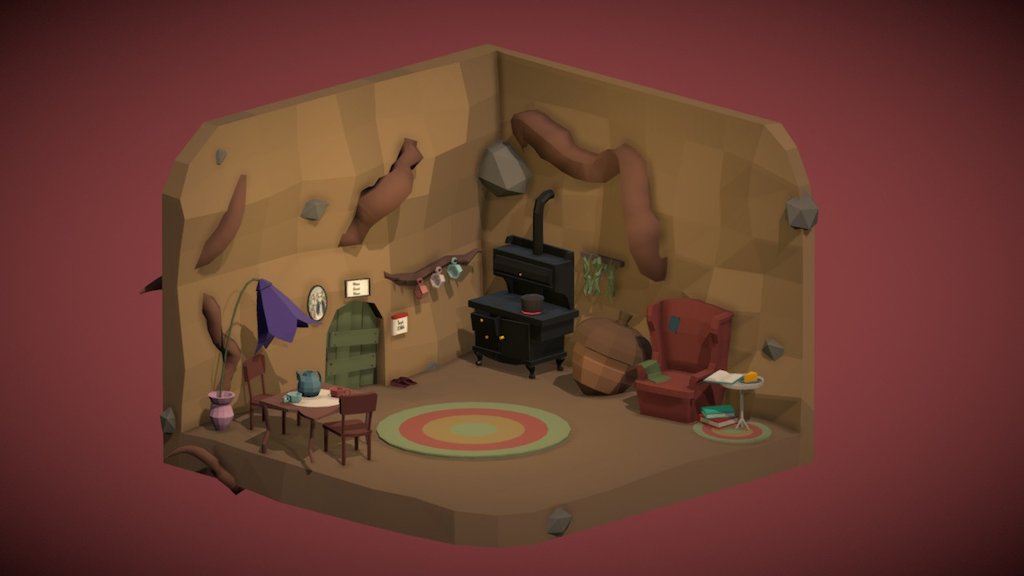 The cozy apartment of a field mouse. Modeled in Blender 2.79 3d model
