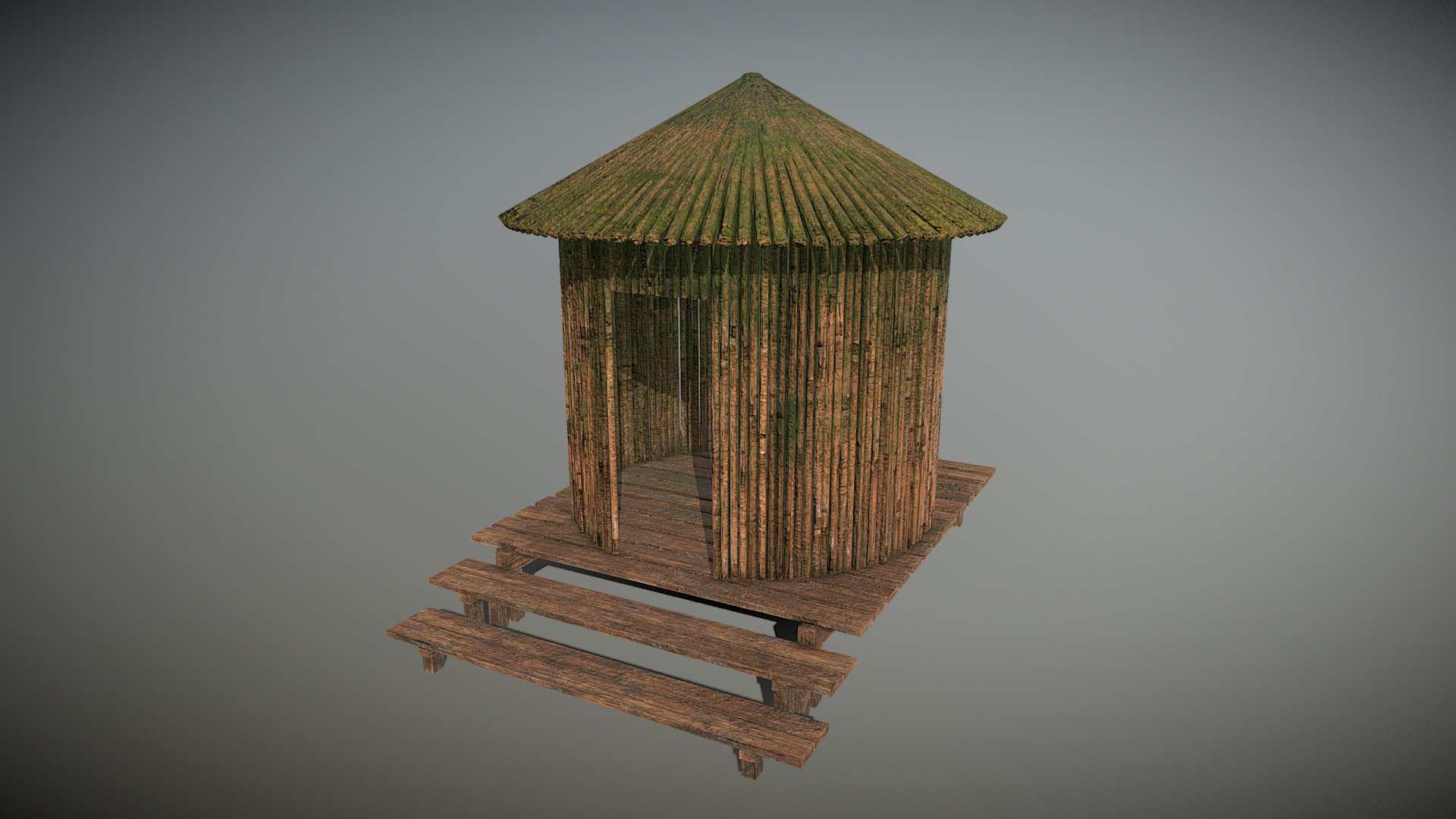 Little Jungle hut made in blender and substance painter, one 2048 material directx normalmap - Hut - Buy Royalty Free 3D model by Thunder (@thunderpwn) 3d model