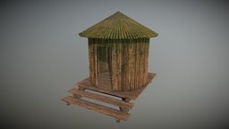 Hut hut, jungle, props-game-assets