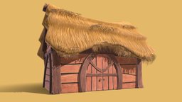 Village Barn medieval, barn, stylized