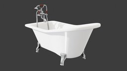 mixerbath01 modern, white, other, bath, natural, wet, stylish, furniture, clean, mixer, bathtub, vat, freestanding, comfort, cozy, isolated, pbr, home, steel
