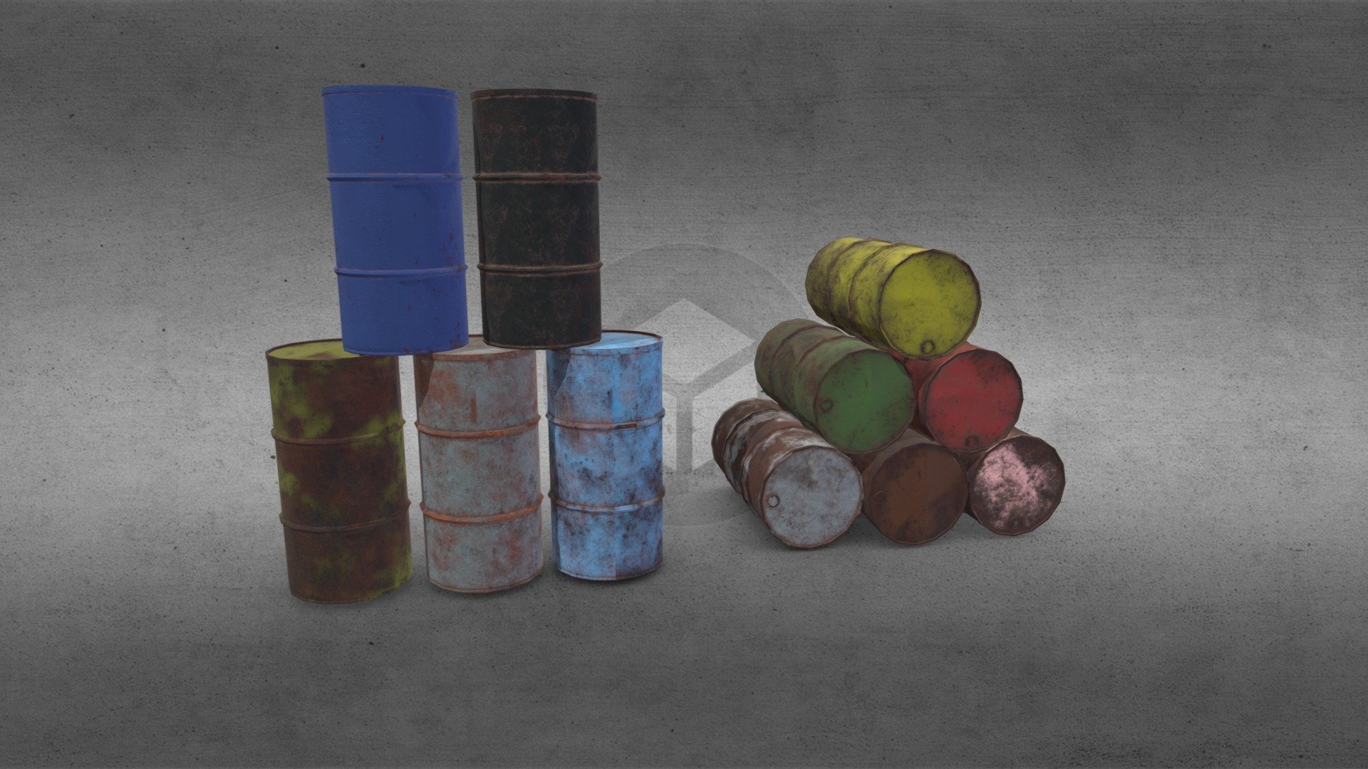 This is a 3D low poly pack of Rusty Barrel in different textures. I hope you use this 3D Pack in you project 3d model