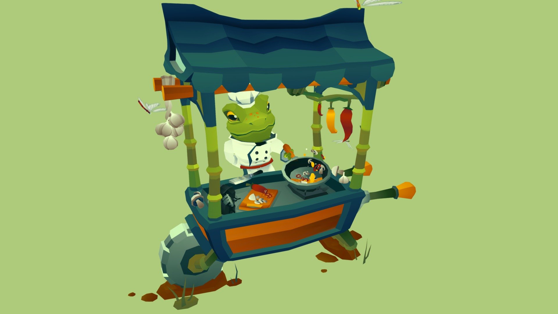 My entry (and first ever Sketchfab post!) for the Street Food Vendor Challenge - the Frog Chef!

Frog Chef has an excellent mobile setup and loves cooking on the go - swamp, ponds and even small lakes! There's no place too boggy that won't be serviced with a delcious and tasty meal. 

Bon appétit!


streetfoodchallenge - Street Food Vendor Challenge: Frog Chef! - 3D model by PaulaLucas 3d model