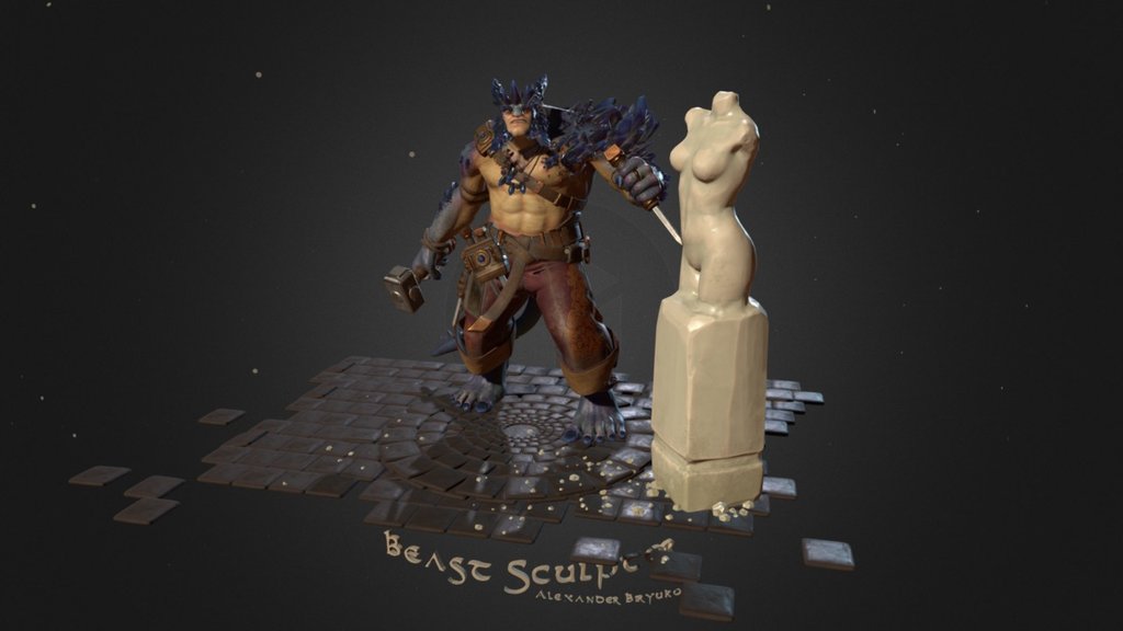 Brutal but tender artist with sapphire spikes all over his body

https://www.artstation.com/artwork/LEQdl - Beast Sculptor - 3D model by dreadleft 3d model