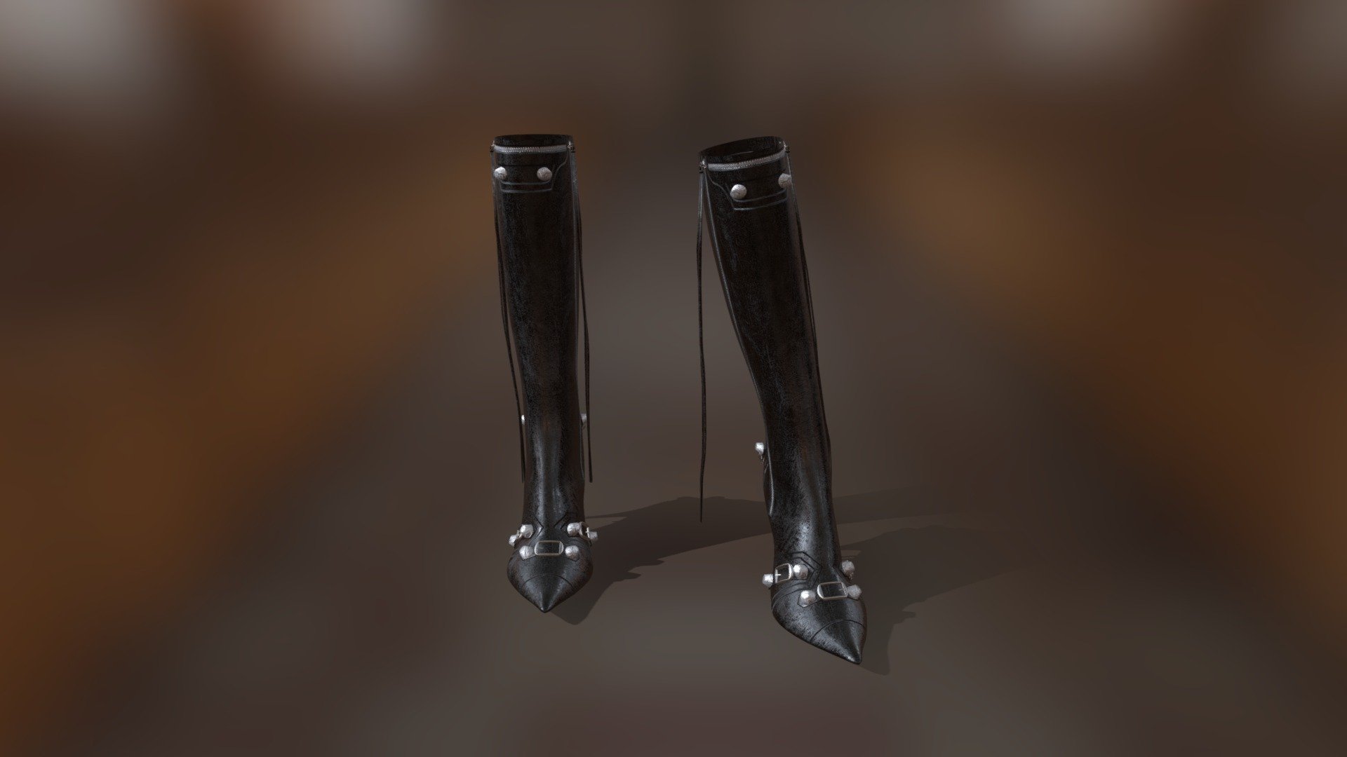 High Heel Leather Boots - 3D model by Didosgad 3d model