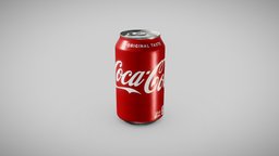 A Can of Coke drink, red, can, cola, coke, soda, realistic, bin, scanned, coca-cola, photometry, softdrink, pbr-texturing, pbr-materials, inciprocal