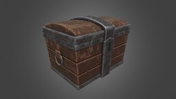 Cartoon Chest chest, cartoonish, damaged, old, blender-3d, download_model, handpainted, low-poly, cartoon, blender, lowpoly, hand-painted, free, download, handpainted-lowpoly
