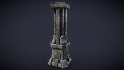 Dwarven Pillar B ruins, unreal, b, pack, pillar, dwarven, structures, 3dgames, expedition, unity, architecture, blender