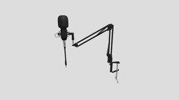 Microphone photorealistic, audio, wire, realistic, microphone, realism, model