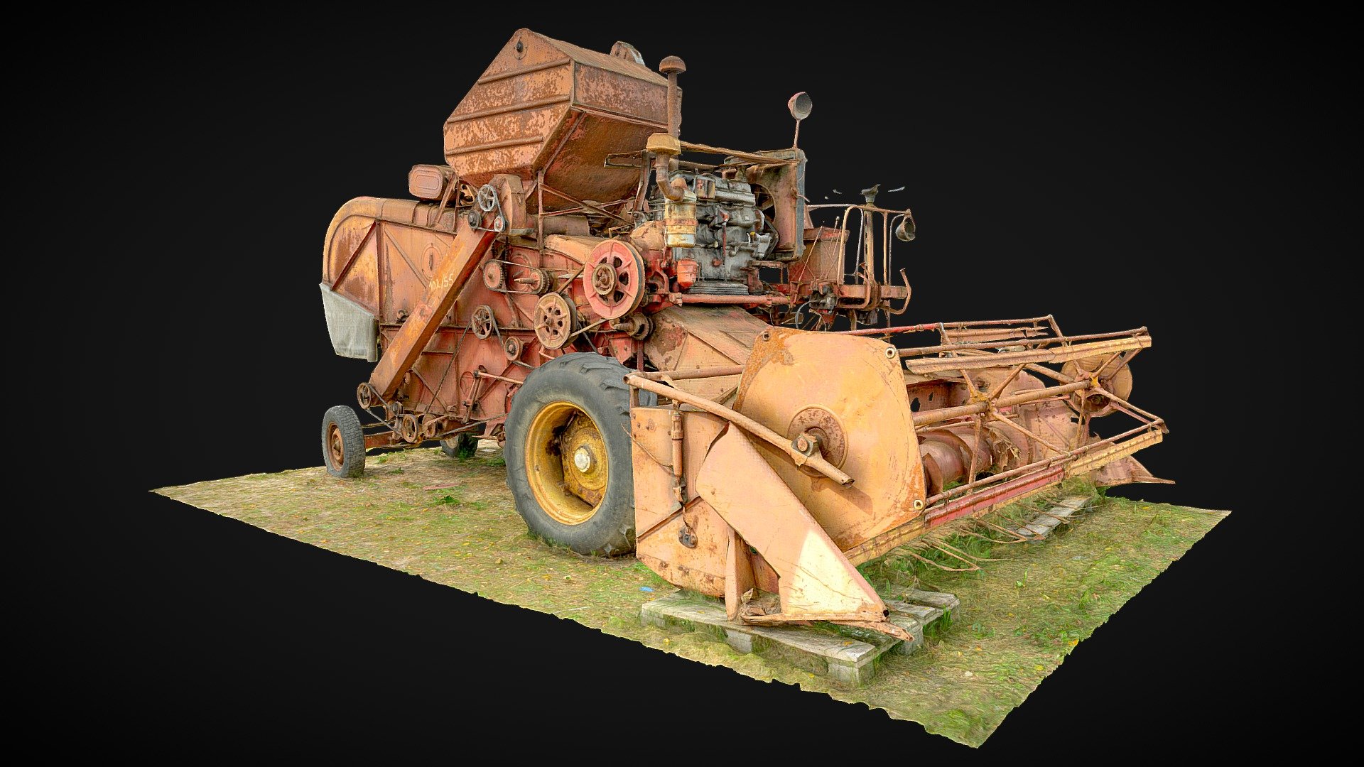 Old rusty combine harvester

Model 3D created in RC from 581 images (sony a6000, dji mini 3 pro)

Download version:

FBX Triangles: 300 K Textures: 5x8192x8192u1v1 jpg + normal

FBX Triangles: 1 mln Textures: 5x8192x8192u1v1 jpg + normal

FBX Triangles: 10 mln Textures: 6x8192x8192u1v1 jpg + normal

All normal maps generated from 3D model with 40 mln triangles.

If you need re-exporting or are interested in source images, please email me.

If you like my work leave a like or comment and follow me for more! Thanks :)









 - Old rusty combine harvester - Buy Royalty Free 3D model by archiwum_xyz 3d model