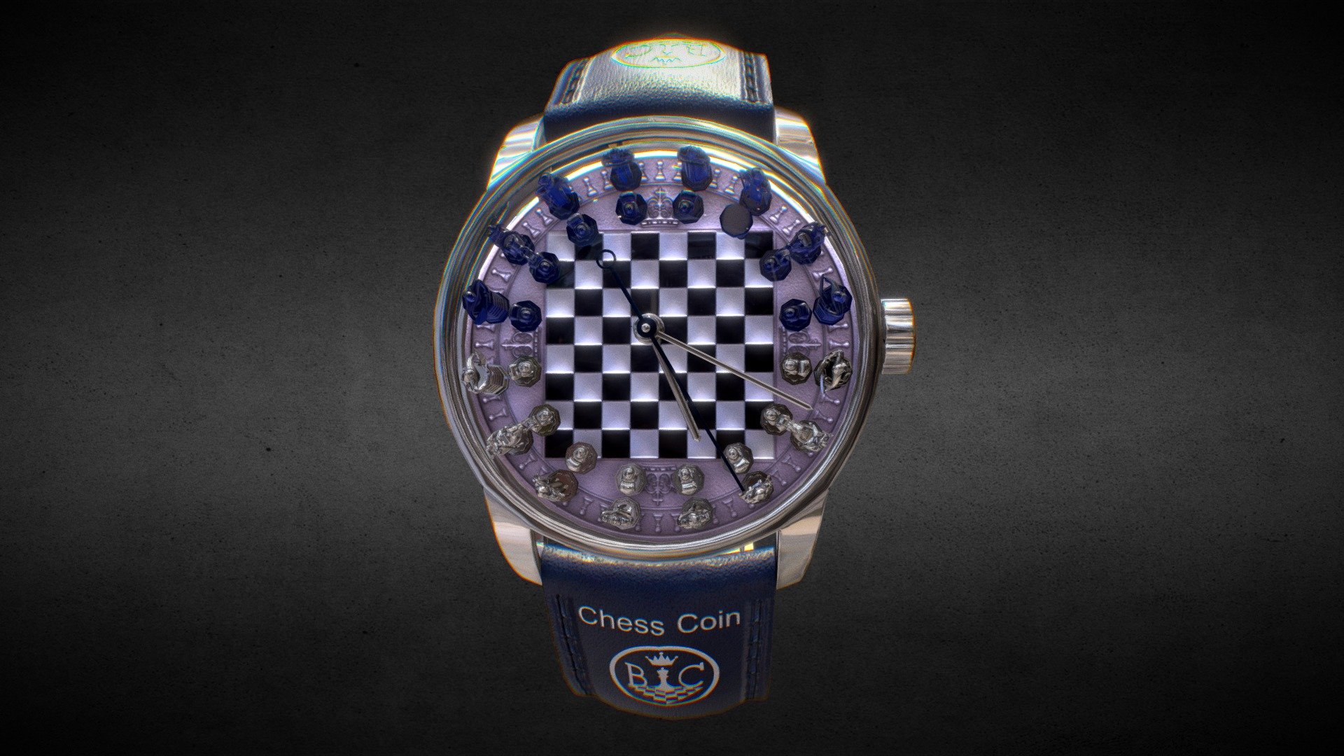 Awesome stainless steel Chess crypto coin Watch.

Currently available for download in FBX format.

3D model developed by AR-Watches 3d model