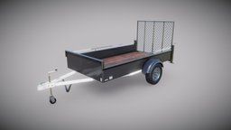 Low Poly Trailer trailer, pbr-workflow, substancepainter, low-poly, pbr, lowpoly, gameasset