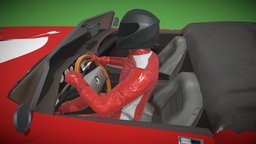 Animated Red Sports Car with Driver Loop red, sports, driver, car, animated
