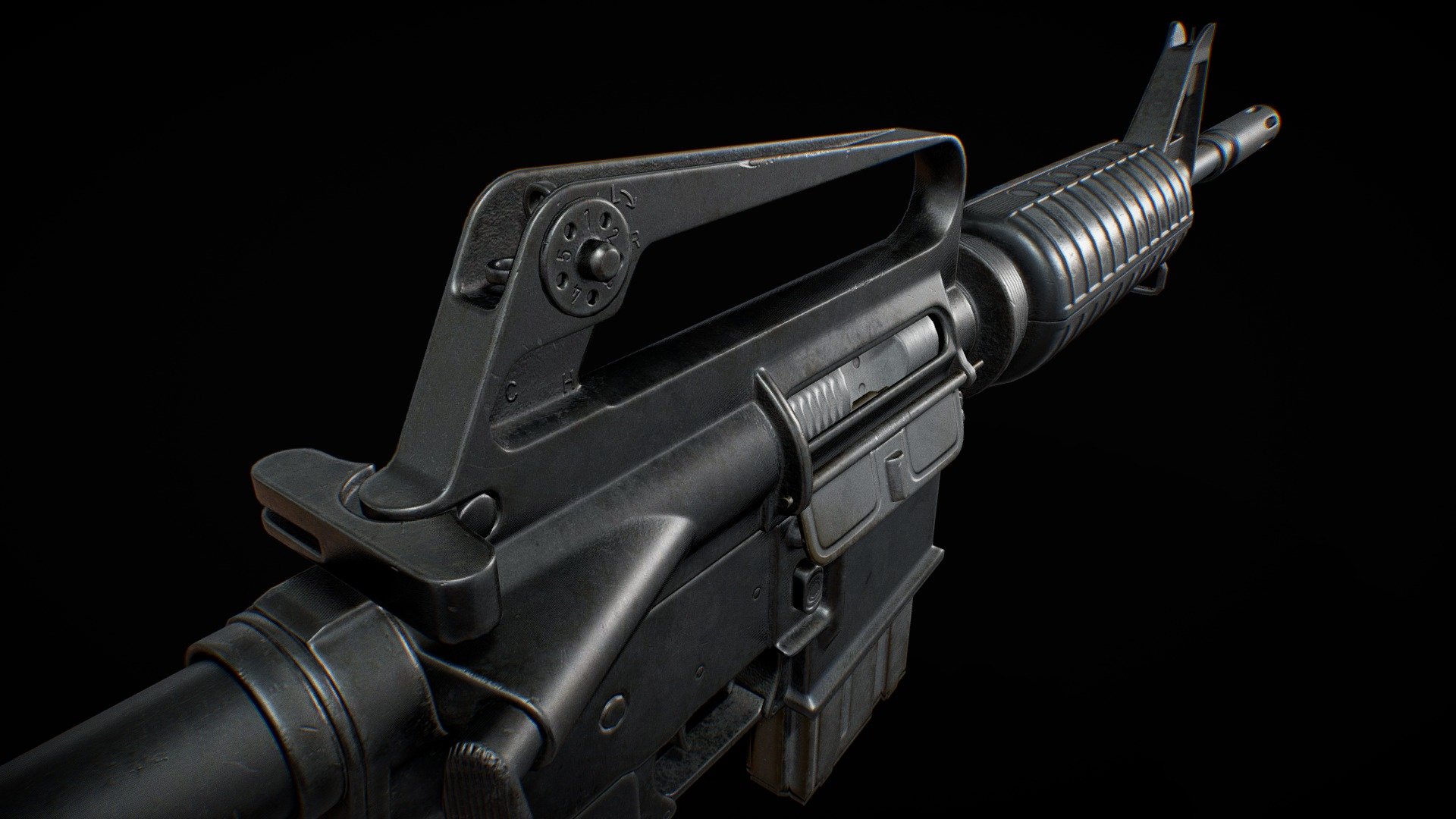 Charging handle isn't available for animating, but I can make one for customers if they desires to.

Also known as the Colt Commando, the XM177 is designed to be more compact than the conventional M16 and M16A1.

The weapon was issued to Special Forces.

Optimized for first person shooter. 4k map is included, but it is optimized for 2k map.

TGA texture maps included 3d model
