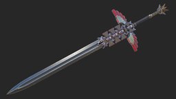 Fantasy_sword_1 armor, spear, creepy, long, slash, sharp, claws, bastard, scary, crush, slice, weapon, knife, skull, sword, fantasy, war, shield, blade