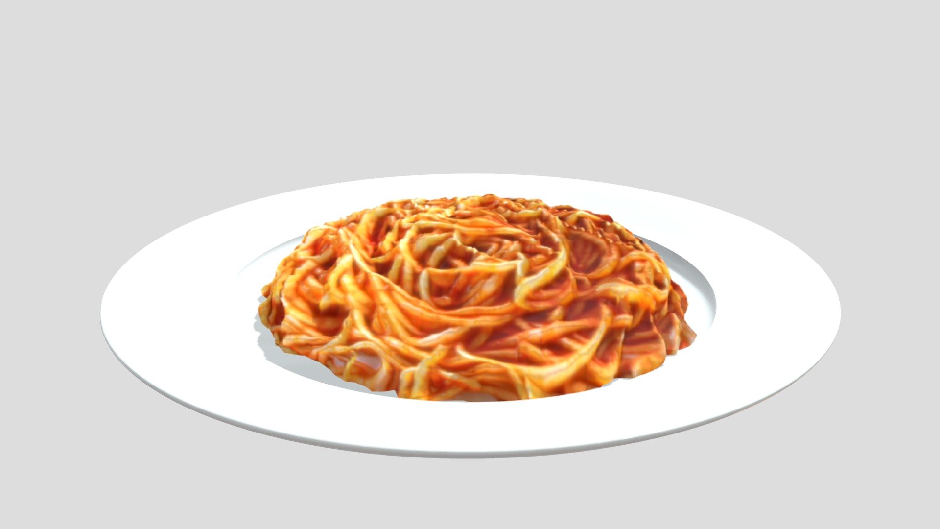 Spaghetti with tomato sauce  Height map experiment PBR - Spaghetti al pomodoro / pasta tomato sauce PBR - 3D model by usefulspunforsup (@noemyssima7) 3d model