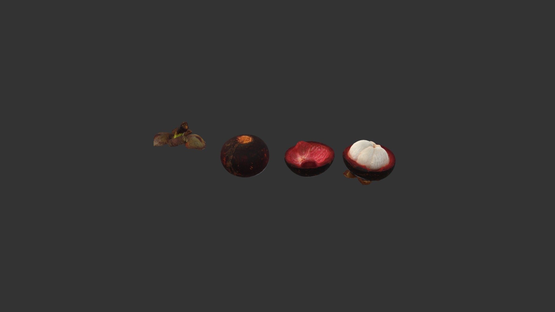 High-quality models made from photogrammetry - 220915shanzhu-6~9-mangosteen-4in1 - Download Free 3D model by Andykk (@andykwok91011) 3d model