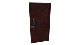 Metal Door (Low Poly, Game Ready) rust, metal, props, old, unity3d, game, factory, door