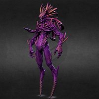 Holley purple, tentacles, alien, creature