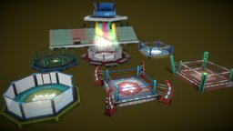 Cartoon Boxing Arena2023 assets, props, lanscape, environment