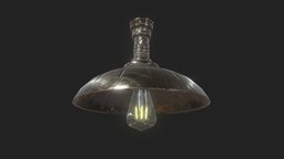 Ceiling Lamp lamp, bronze, ceiling, detailed, brown, dirty, old, carved, emissive, asset, game, lowpoly, low, poly, light, horror