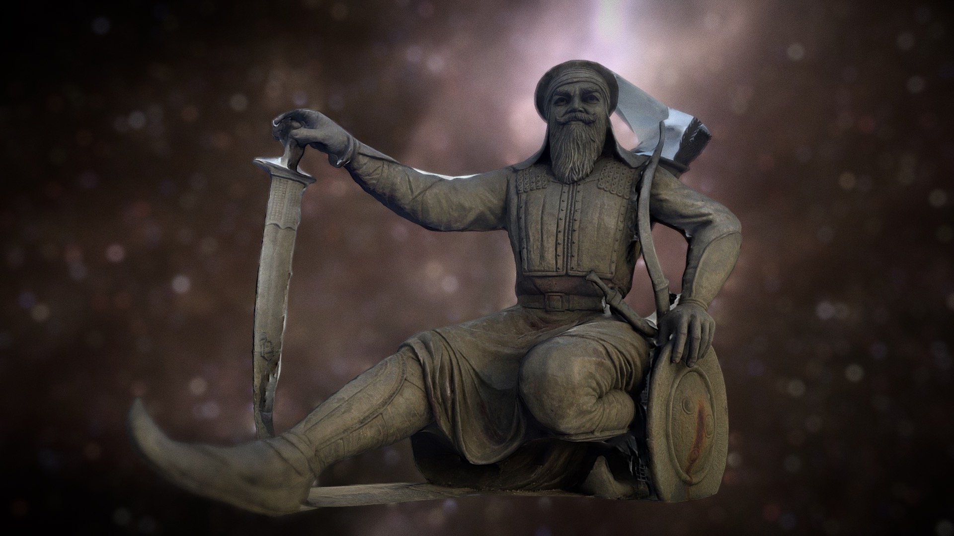 Sikh Warrior Statue of Banda Singh Bahadur in Punjab, India - Sikh Warrior Statue of Banda Bahadur - 3D model by bilawal 3d model