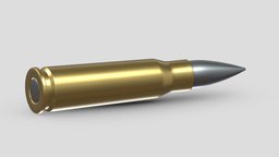 Bullet 7.62×39mm rifle, action, army, bullet, ammo, firearms, explosive, automatic, realistic, pistol, sniper, auto, cartridge, weaponry, express, caliber, munitions, weapon, asset, game, 3d, pbr, low, poly, military, shotgun, gun, colt
