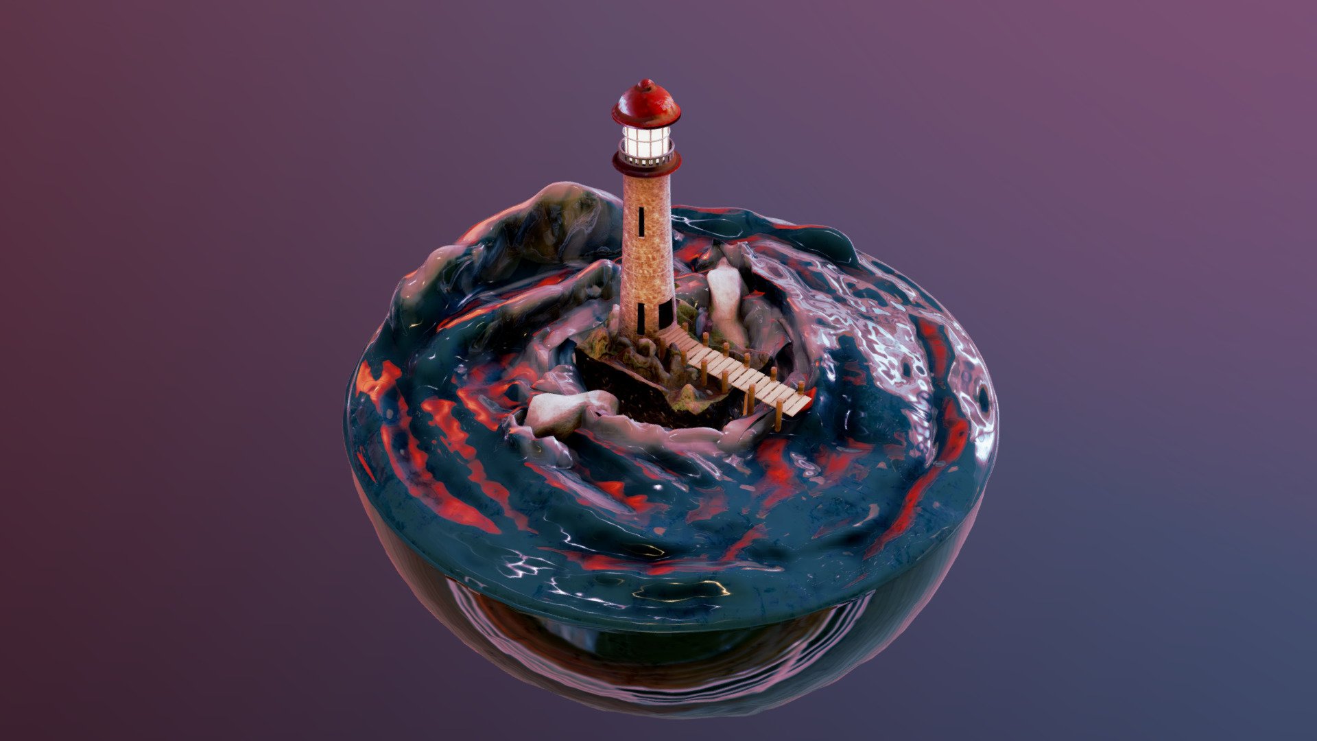 Small little project Ive been working on. Just been thinking about lighthouses and how crazy it must be building them with raging waters 3d model