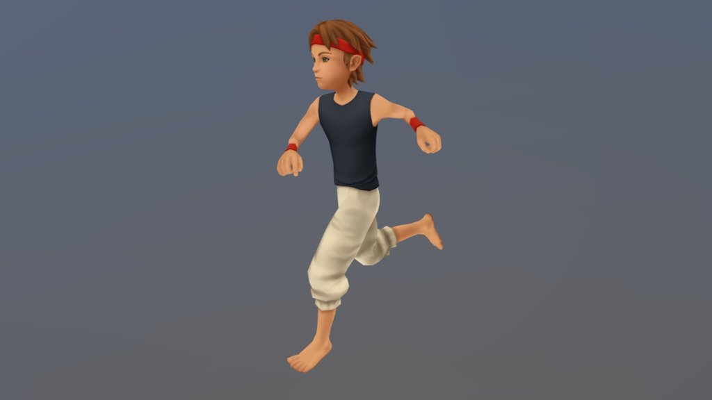 This is my first attempt at 3D character animation. I wanted to have a go at animating a walk cycle and a run cycle so I created this low-poly character for that purpose. Made with Blender 3d model