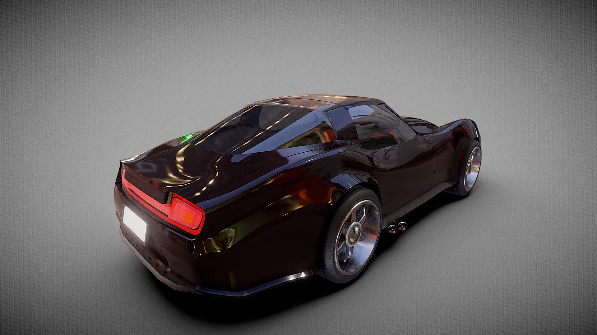 Black Chevrolet Corvette. Perfect for game development - Сhevrolet corvette (modified) 3d model