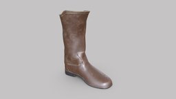 Leather boot leather, foot, boot, shoes, boots, substancepainter, substance, blender, lowpoly