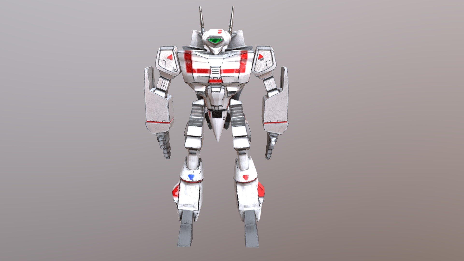 This is a 3D model of a Mecha, that is based on the ones seen in the '80s anime, Robotech. Made to be a profilio piece during my courses at Southern New Hampshire University. First time working with no specific guidelines or restrictions but I tried to stay under 10k polygons. This model has been textured in Substance Painter 3d model