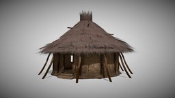 Cottage cottage, africa, realistic, thatched, house, village