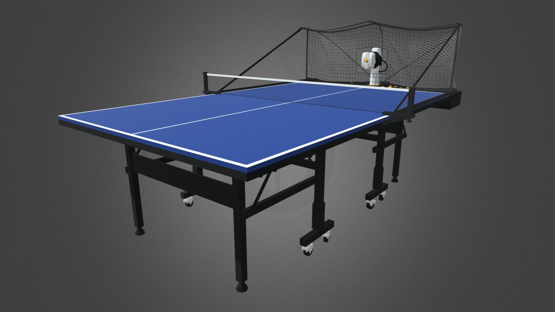 A table tennis robot can be a really useful training aid, especially if you have your own table at home 3d model